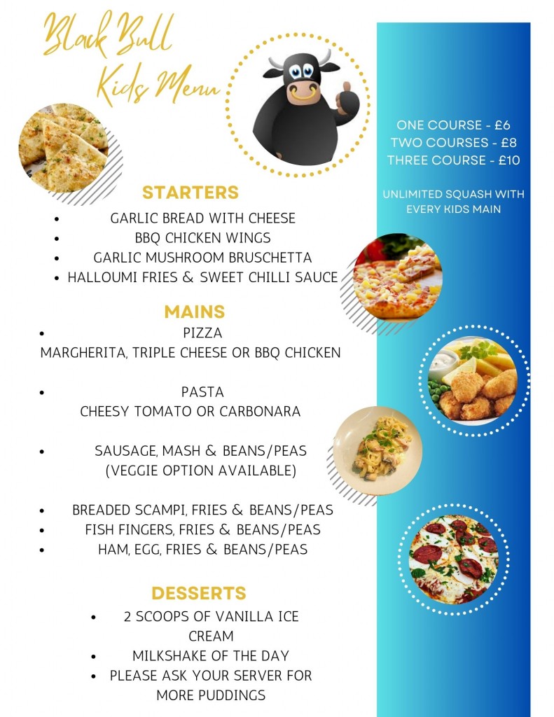 Kids menu